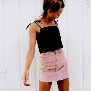 Brandy Melville | Pink Juliette corduroy skirt
